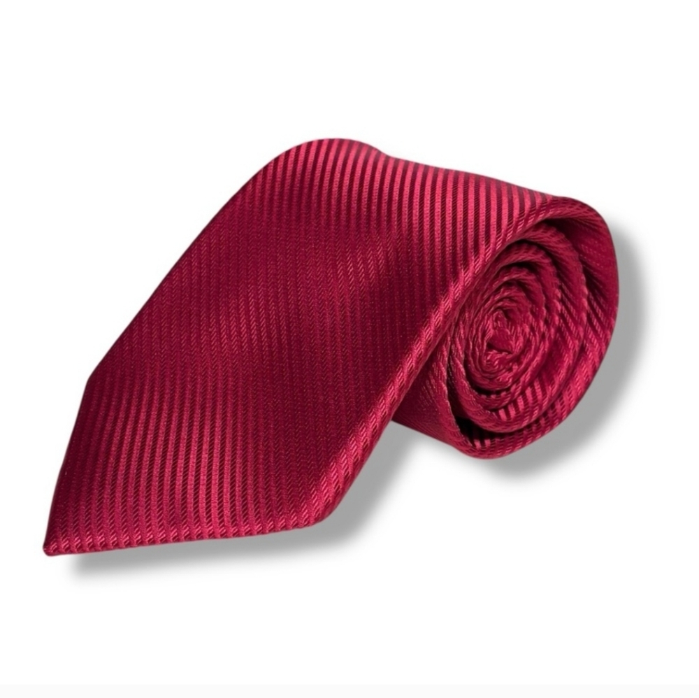 CLUB ROOM Red Sartorial Solid Woven Silk Tie NWT